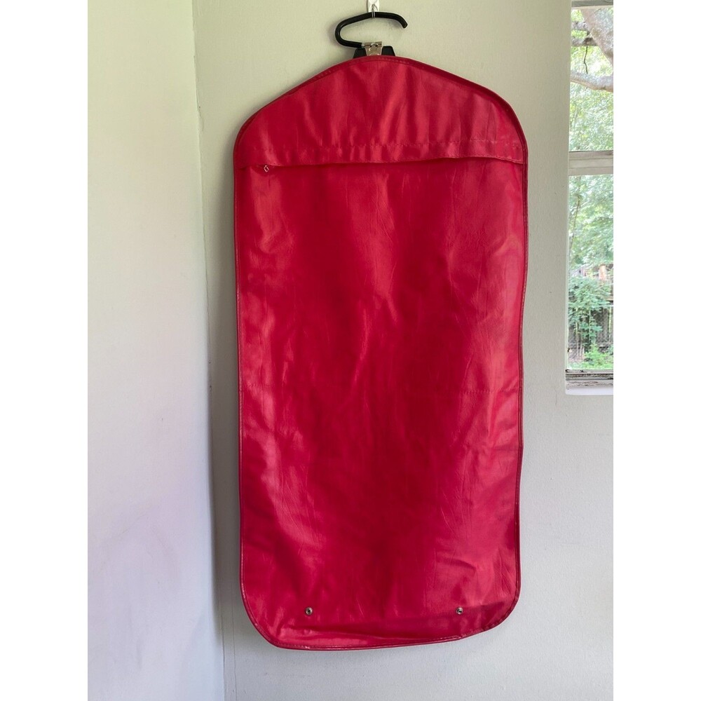 Vintage Samsonite Caribbea II Silhouette Garment Bag Hanging Suitcase Red Vinyl